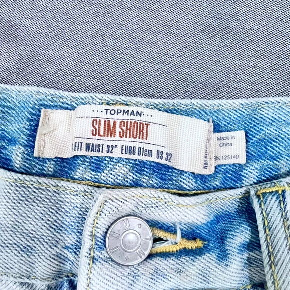 TOPMAN Distressed Denim Slim Shorts - Picture 4 of 4